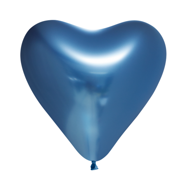 Palloncini a cuore blu 30cm 6pz