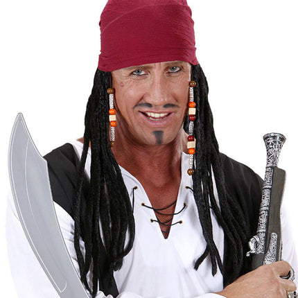 Parrucca da pirata carabica con bandana