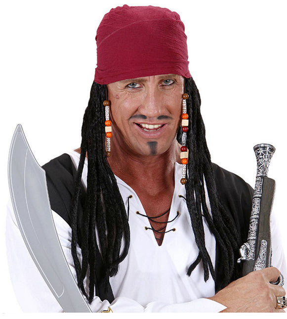 Parrucca da pirata carabica con bandana