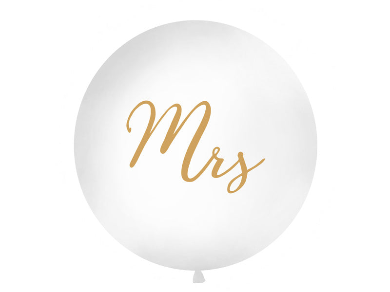 Palloncino bianco Mrs Gold 1m