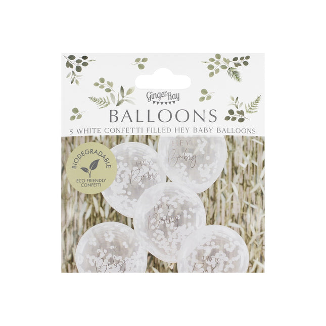 Palloncini a coriandoli Hey Baby 30cm 5pz