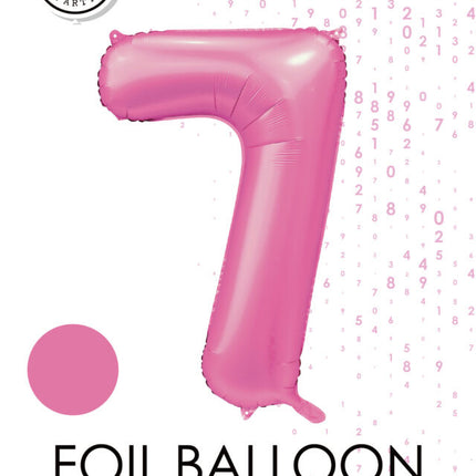 Palloncino a forma di figura rosa 7 anni lucido 86 cm