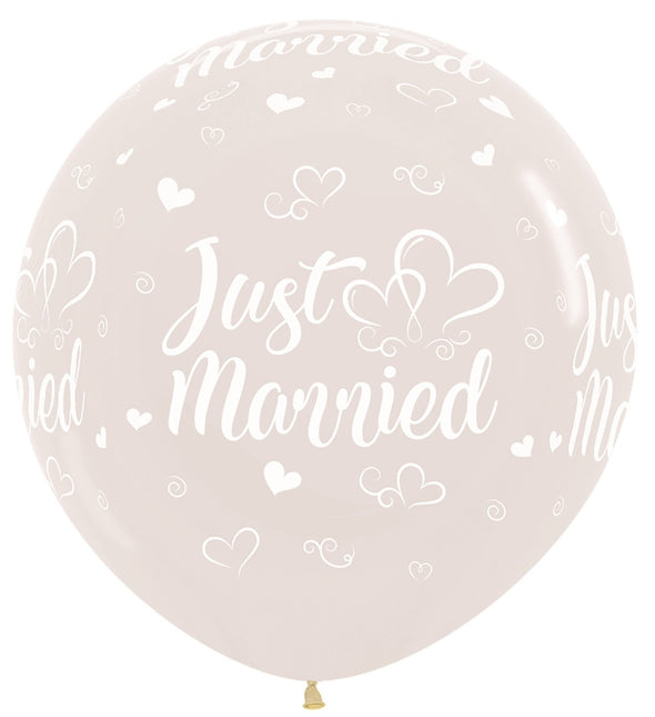 Palloncini Just Married Hearts Crystal Clear 2 Pezzi