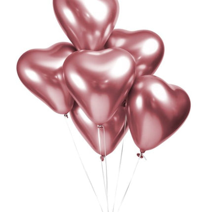 Palloncini a cuore rosa 30cm 6pz