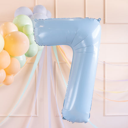 Palloncino in foil numero ''7'', 72 cm, azzurro