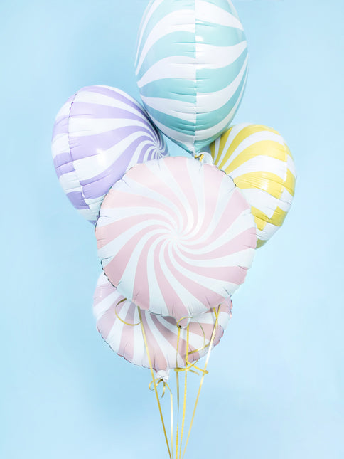 Palloncino ad elio rosa chiaro a spirale 45 cm vuoto