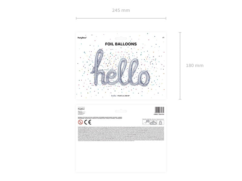 Palloncino in foil Hello Holographic 72 cm