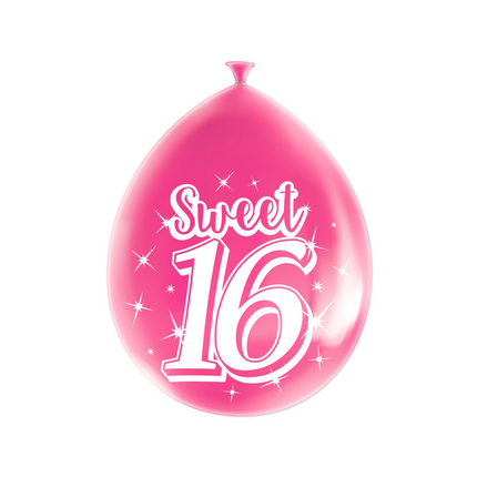 Palloncini Sweet 16 16 anni rosa 30cm 8pz