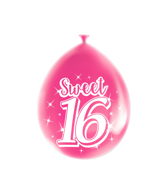 Palloncini Sweet 16 16 anni rosa 30cm 8pz