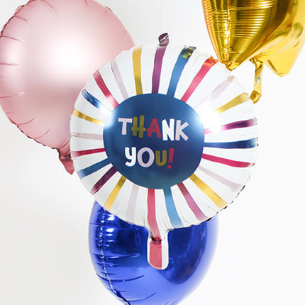 Palloncino a elio Thank You Stripes vuoto 45 cm