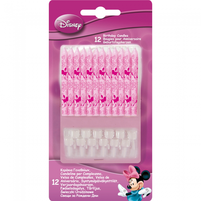 Candele per torta Minnie Mouse 12 pezzi