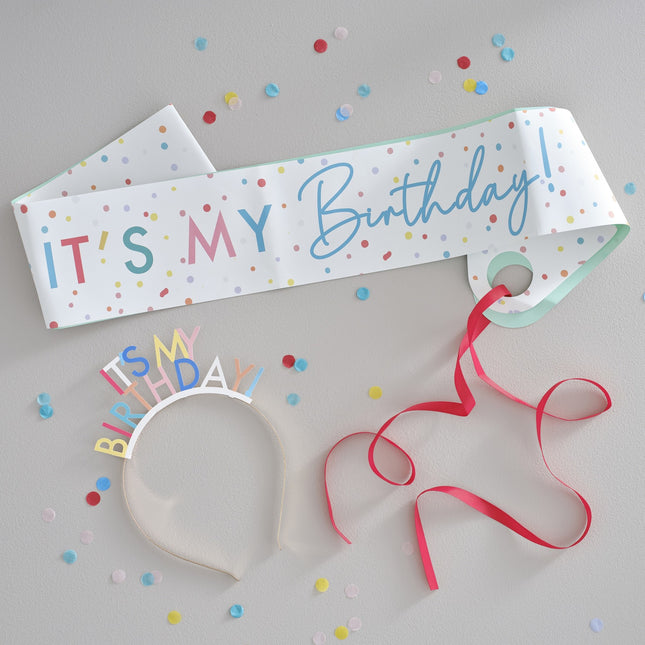 Cerchietto per capelli It's My Birthday Set 2 pezzi