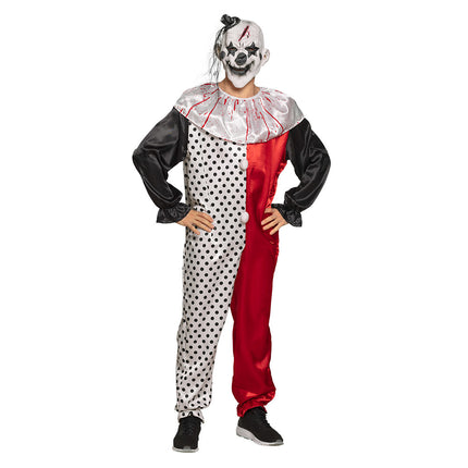 Costume da clown di Halloween nero bianco M/L