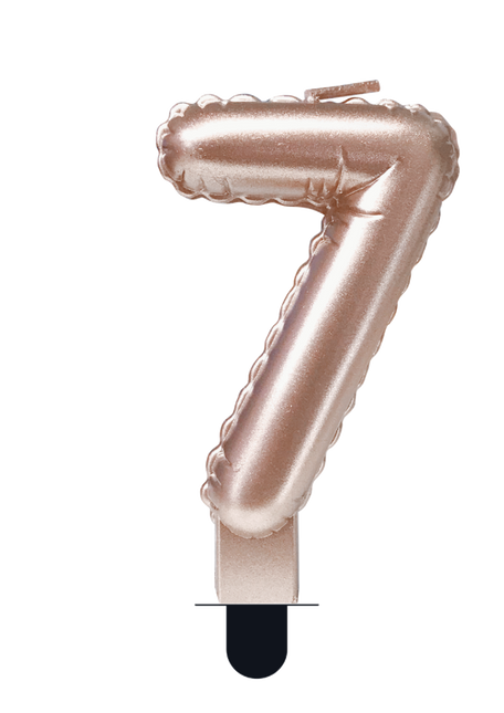 Palloncino a candela in foil oro rosa 7 10cm