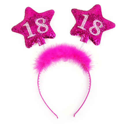 Fascia per capelli 18 anni Stelle Rosa