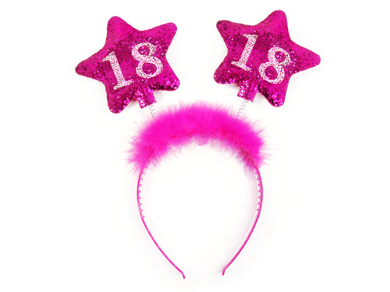 Fascia per capelli 18 anni Stelle Rosa