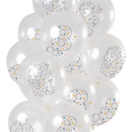 Palloncini 8 anni Origami 30cm 12pz