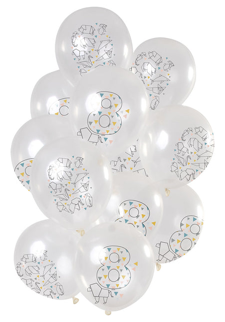 Palloncini 8 anni Origami 30cm 12pz