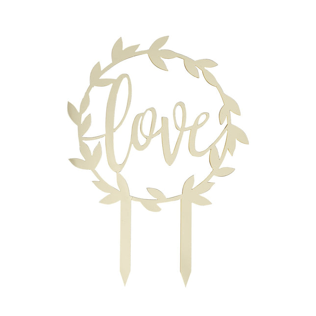 Cake topper dorato Love 20cm