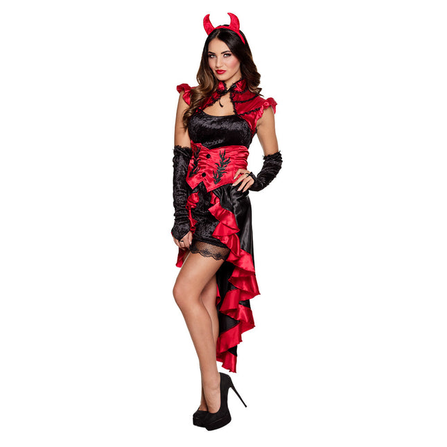 Costume da diavolo di Halloween nero rosso