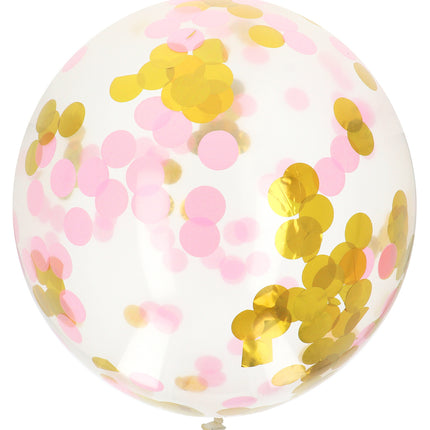 Palloncino con coriandoli rosa oro 61 cm