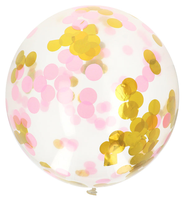 Palloncino con coriandoli rosa oro 61 cm