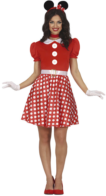 Costume da Minnie Mouse Rosso Bianco Donna