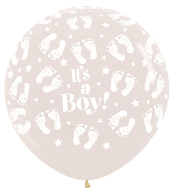 Palloncini It's a Boy Impronta di piede trasparente 91 cm 2 pezzi