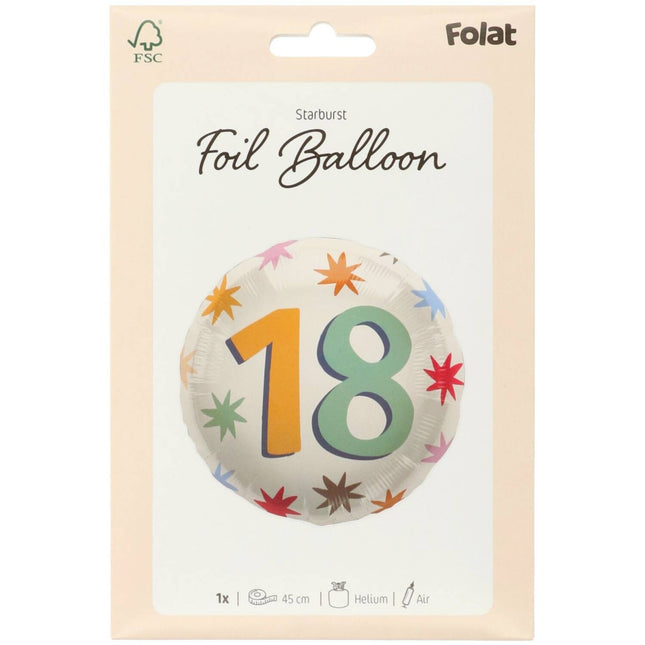 Palloncino ad elio 18 anni vuoto 45cm