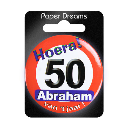 Abraham Button 50 anni di cartello stradale 5,5 cm