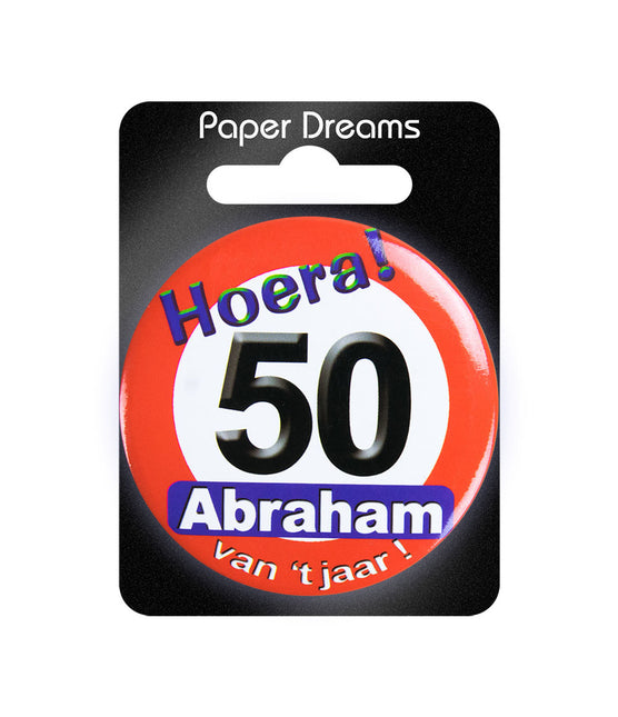 Abraham Button 50 anni di cartello stradale 5,5 cm