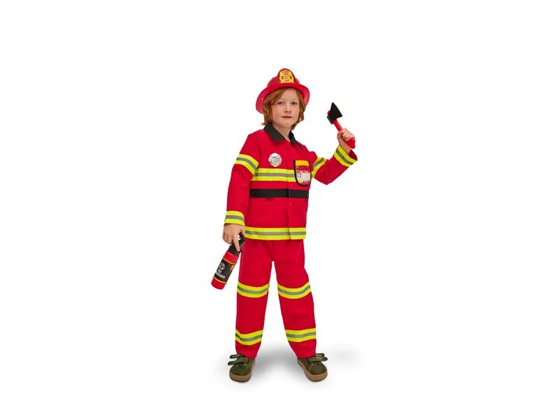 Firefighter costume, red - Partywinkel - 5904555043664