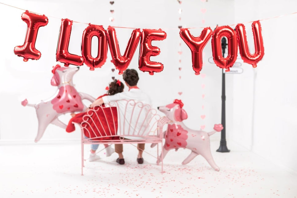 Foil balloon I Love You, 260x40 cm, red - Partywinkel - 5904555013001