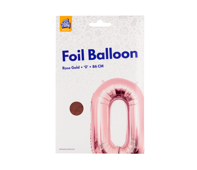 Palloncino in foil 86 cm No.0 Oro rosa