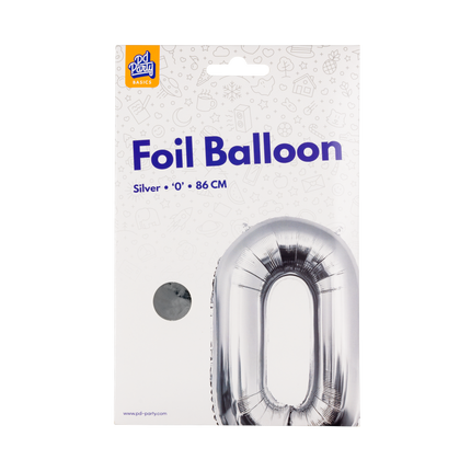 Palloncino in foil 86 cm No.0 Argento