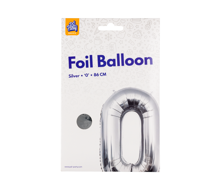 Palloncino in foil 86 cm No.0 Argento