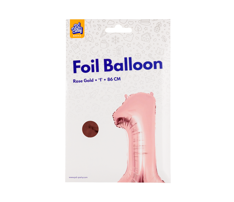 Palloncino in foil 86 cm No.1 Oro rosa