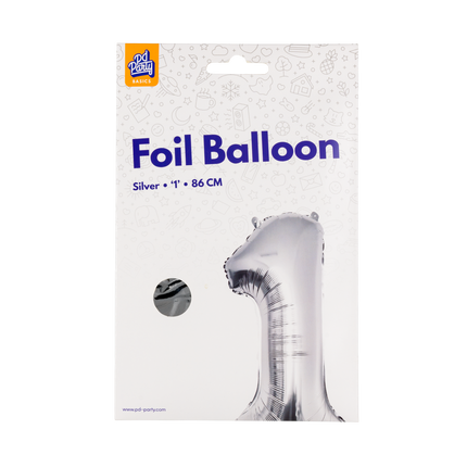 Palloncino in foil 86 cm No.1 Argento