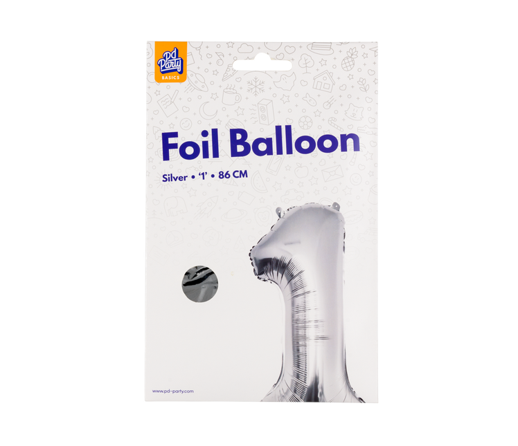 Palloncino in foil 86 cm No.1 Argento