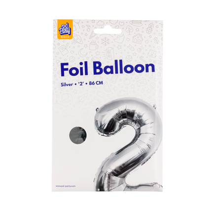 Palloncino in foil 86 cm No.2 Argento