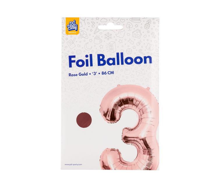 Palloncino in foil 86 cm No.3 Oro rosa