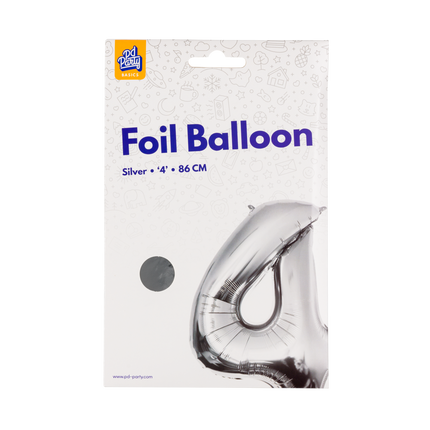 Palloncino in foil 86 cm No.4 Argento