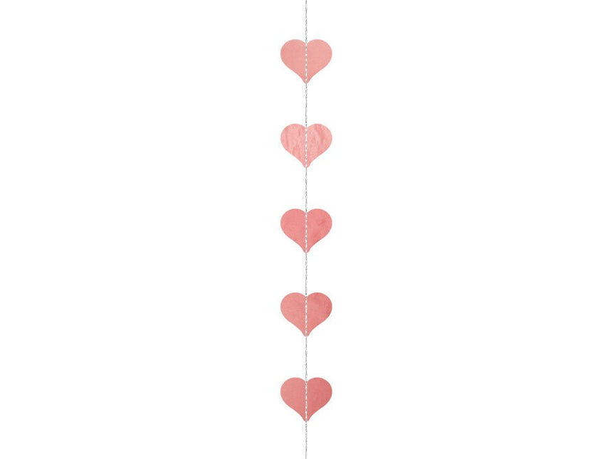 Garland Hearts, rosegold, 3,5 m - Partywinkel - 5904555012110