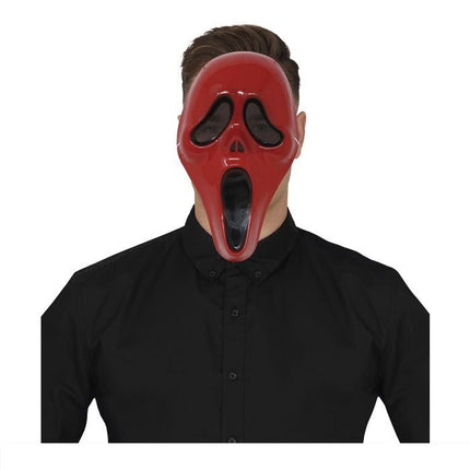 Halloween Masker Rood Zwart Scream - Partywinkel - 8434077200667