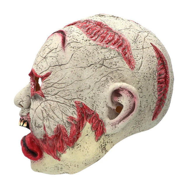 Halloween Masker Wit Rood Zombie - Partywinkel - 8712026976031