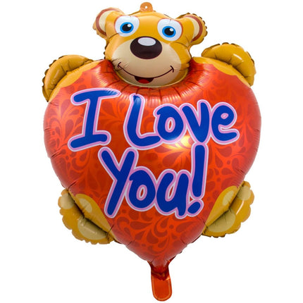 I love You Teddybeer Folieballon - 80 x 57 cm - Partywinkel - 8714572617925