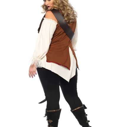 Kapitein Kostuum Dames Plus Size Leg Avenue - Partywinkel - 714718517797