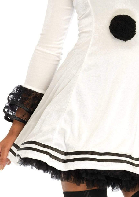 Clown Dress White Black Ladies Leg Avenue