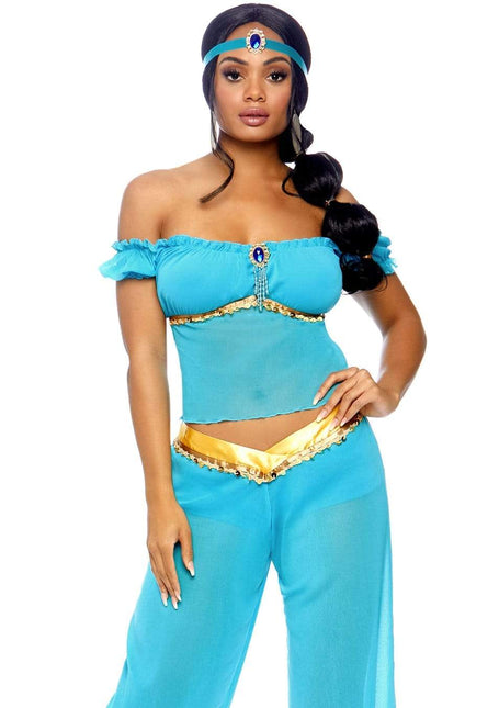 Costume da principessa Jasmine Blu Donna Leg Avenue