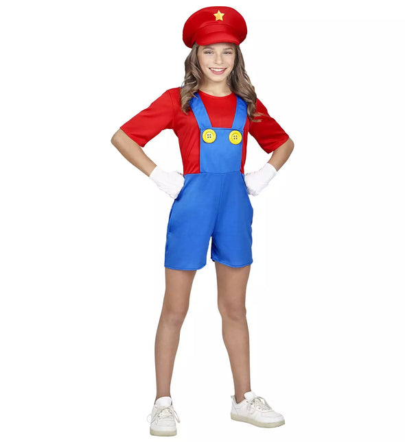 Costume da super idraulico per bambina